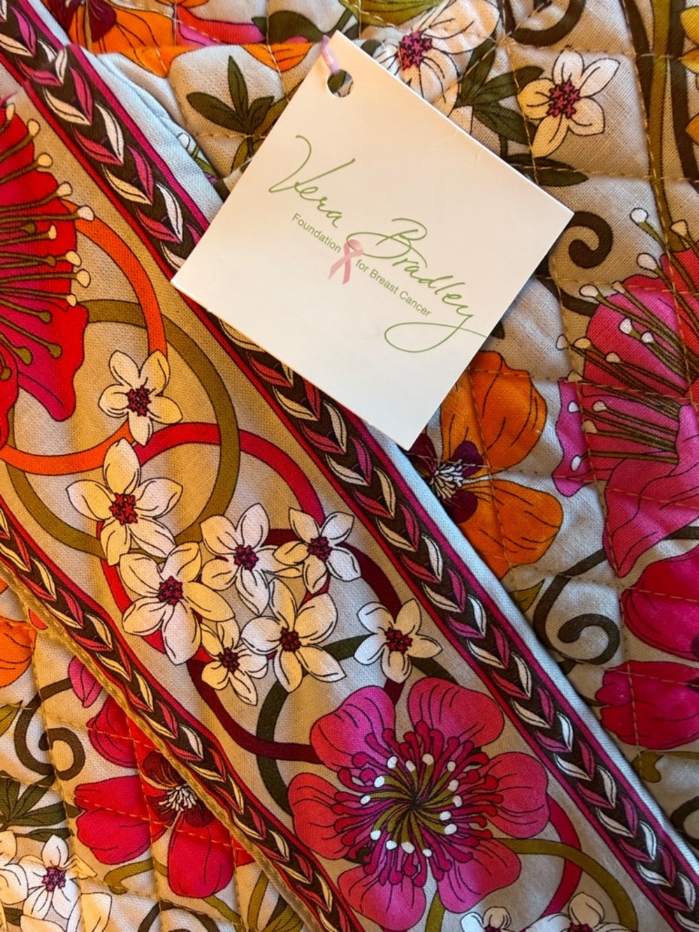 New Retired Vera Bradley Tea Garden Quilted Floral Tote Bag - Picture 2 of 8